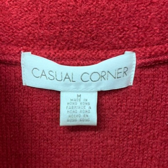 Casual Corner Sweater / Light Jacket ~ Red ~ Three-Quarter ~ Medium - Picture 5 of 6